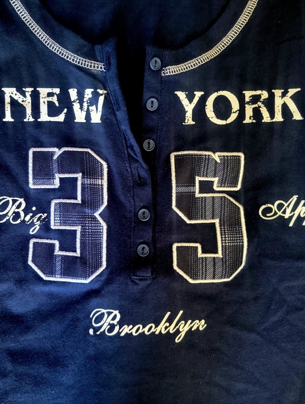 Juniors Brooklyn Top Tee Blue W Buttons .. New W Tag Xl - Picture 3 of 5